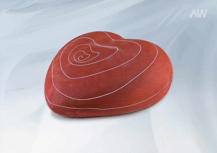 COEUR - urne biodégradable en pastel-rouge