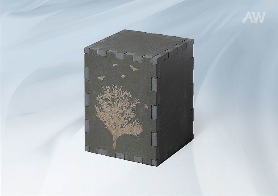 SWISS ROCK - urne de granit avec arbre de vie